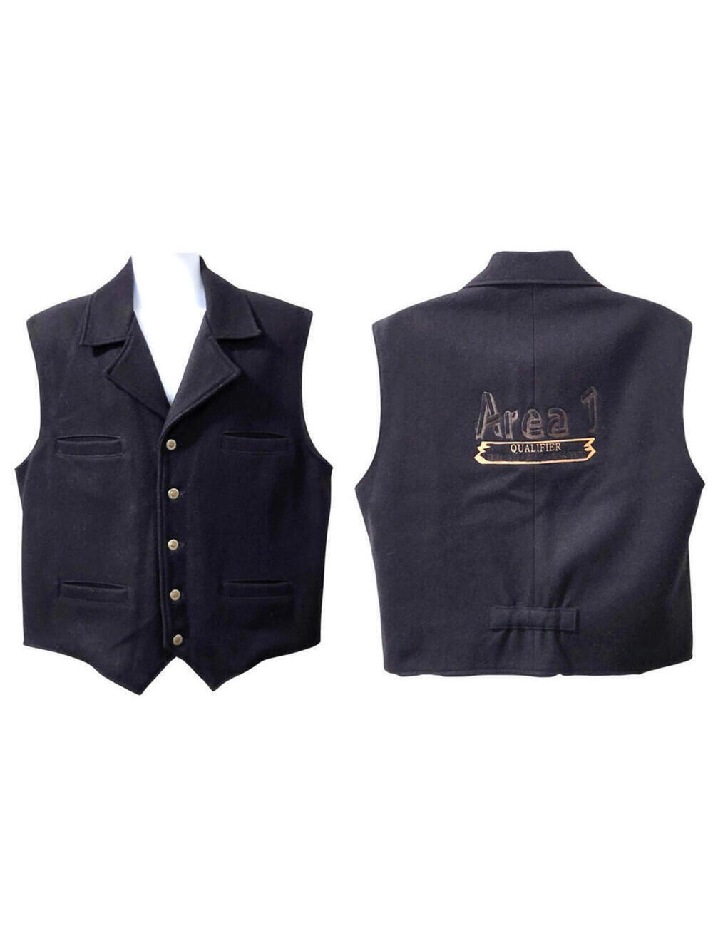 Schaefer Outfitter Wool Blend Vest Size XL Black Style 805 Embroidered USA Made